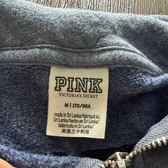 Victoria secrets Pink Blue and Gray Quarter-Zip Pullover - Picture 2 of 4